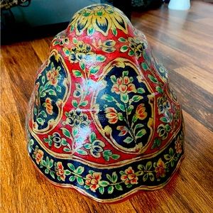 Antique Rawhide hand painted lamp shade